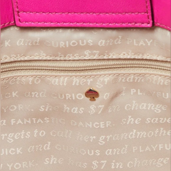 Kate Spade Bright Spot Avenue Grayce Leather Tote Cognac Brown & Pink - Picture 13 of 13